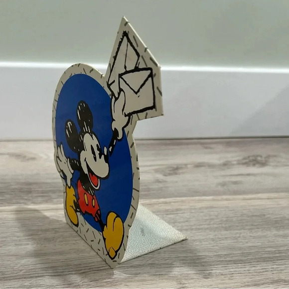 Vintage Mickey Mouse Metal Book End Disney Applause Got Mail Office Shelf Decor - Picture 2 of 7